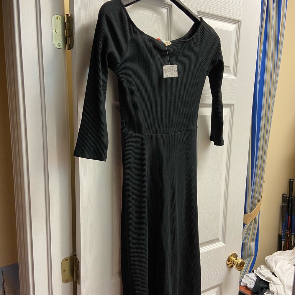 NWT free people black midi dress